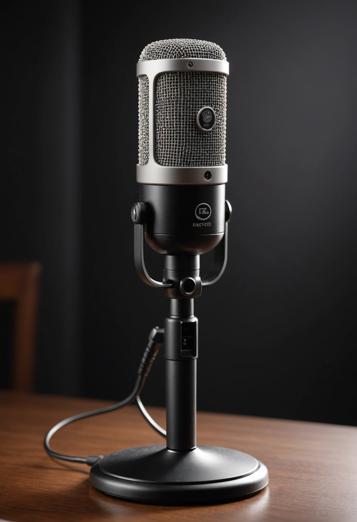 Professionelles Kondensatormikrofon im Studio-Setup
